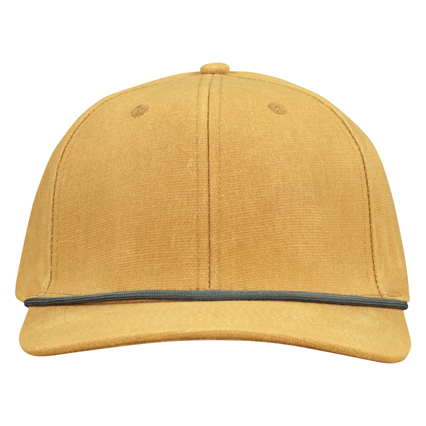Premium Wax Canvas 6-Panel Hat with Visor Rope - Sahara Tan