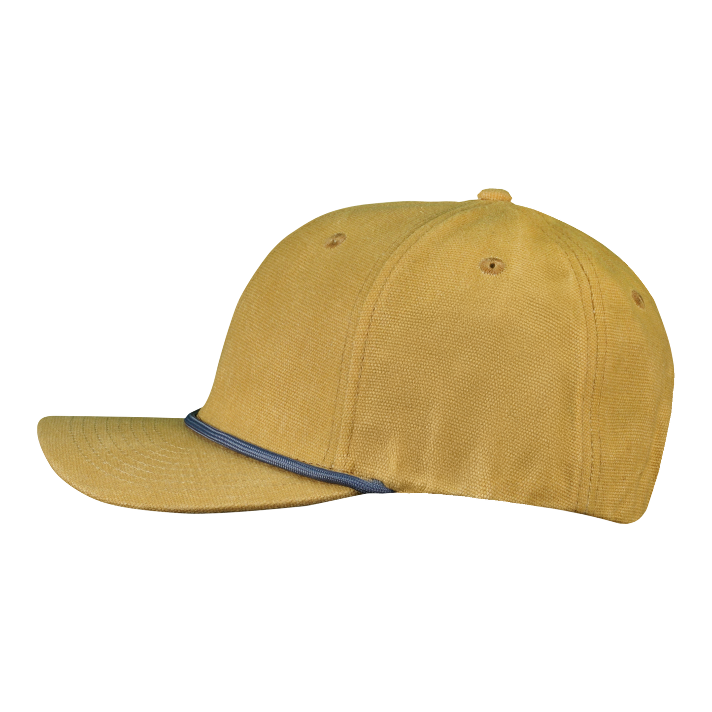 Premium Wax Canvas 6-Panel Hat with Visor Rope - Sahara Tan