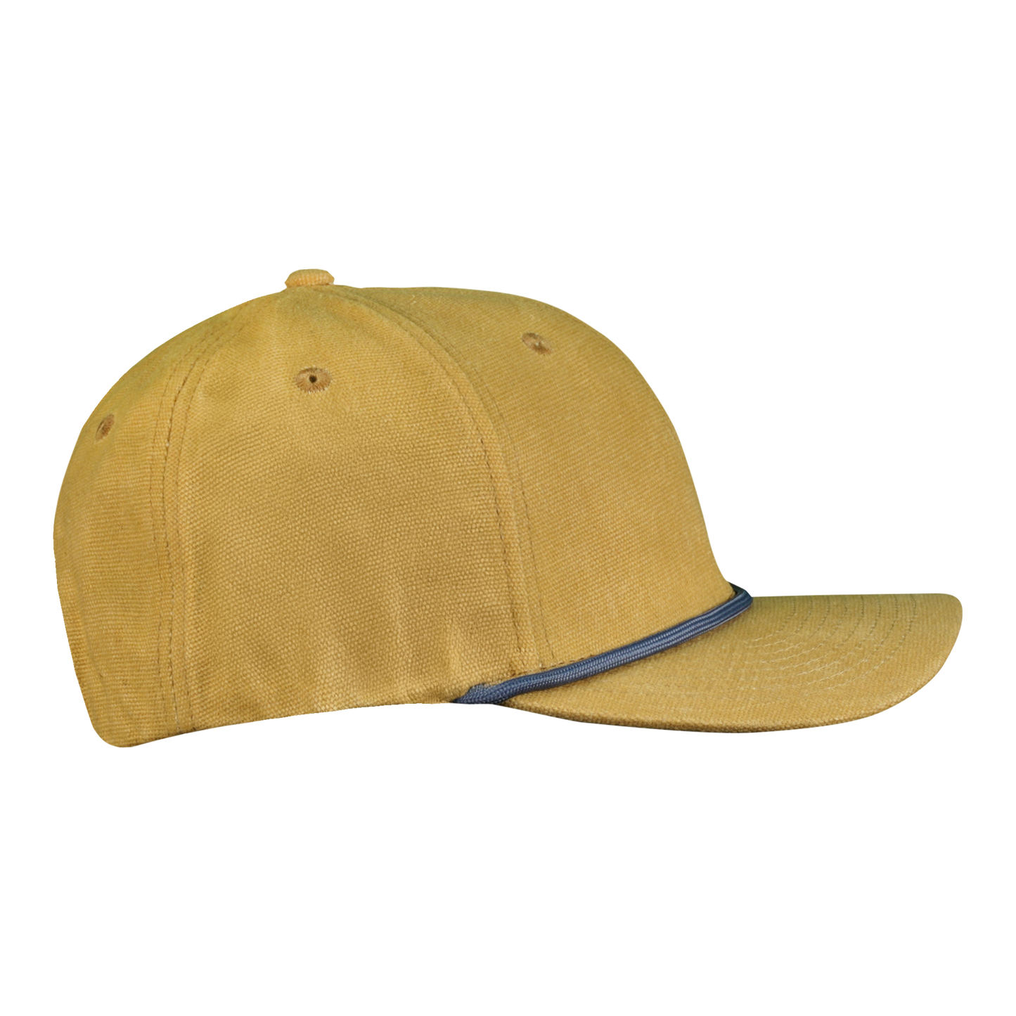 Premium Wax Canvas 6-Panel Hat with Visor Rope - Sahara Tan