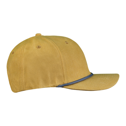 Premium Wax Canvas 6-Panel Hat with Visor Rope - Sahara Tan