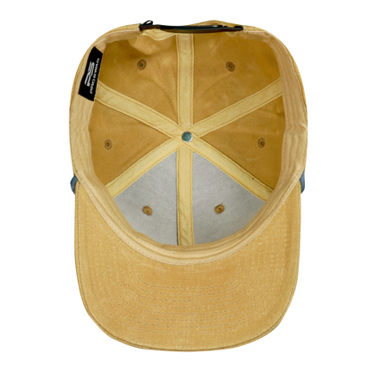 Premium Wax Canvas 6-Panel Hat with Visor Rope - Sahara Tan