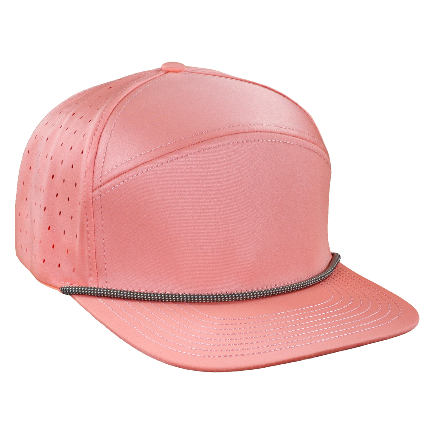 ProSeries 6-Panel Waterproof Golf Hat with Visor Rope - Coral Pink