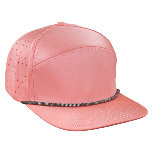 ProSeries 6-Panel Waterproof Golf Hat with Visor Rope - Coral Pink
