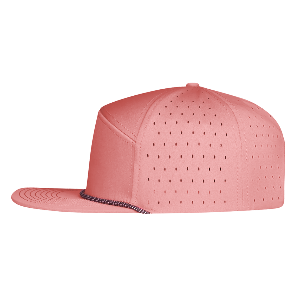 ProSeries 6-Panel Waterproof Golf Hat with Visor Rope - Coral Pink