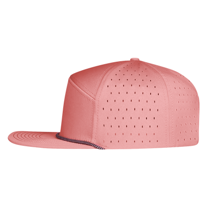 ProSeries 6-Panel Waterproof Golf Hat with Visor Rope - Coral Pink