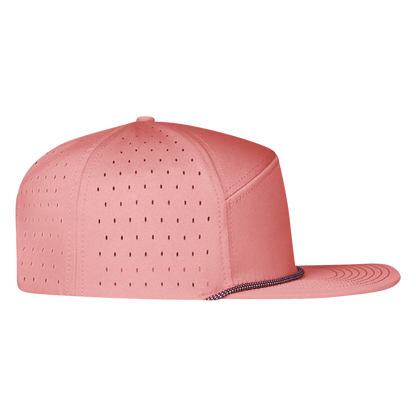 ProSeries 6-Panel Waterproof Golf Hat with Visor Rope - Coral Pink
