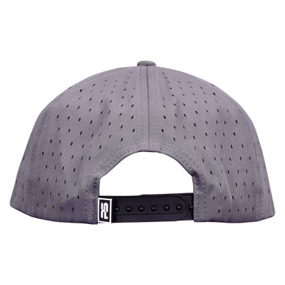 ProSeries 6-Panel Waterproof Golf Hat with Visor Rope - Fossil Gray with Blue Rope