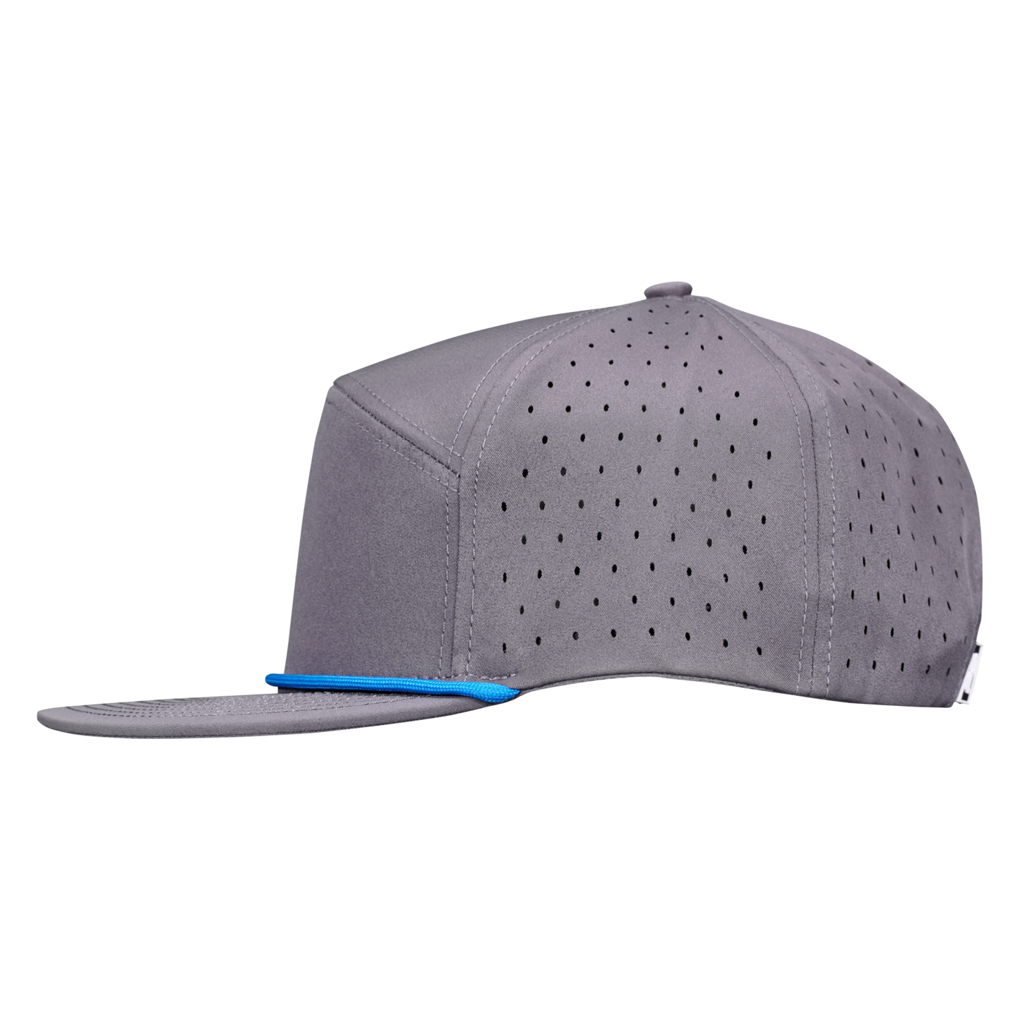 ProSeries 6-Panel Waterproof Golf Hat with Visor Rope - Fossil Gray with Blue Rope
