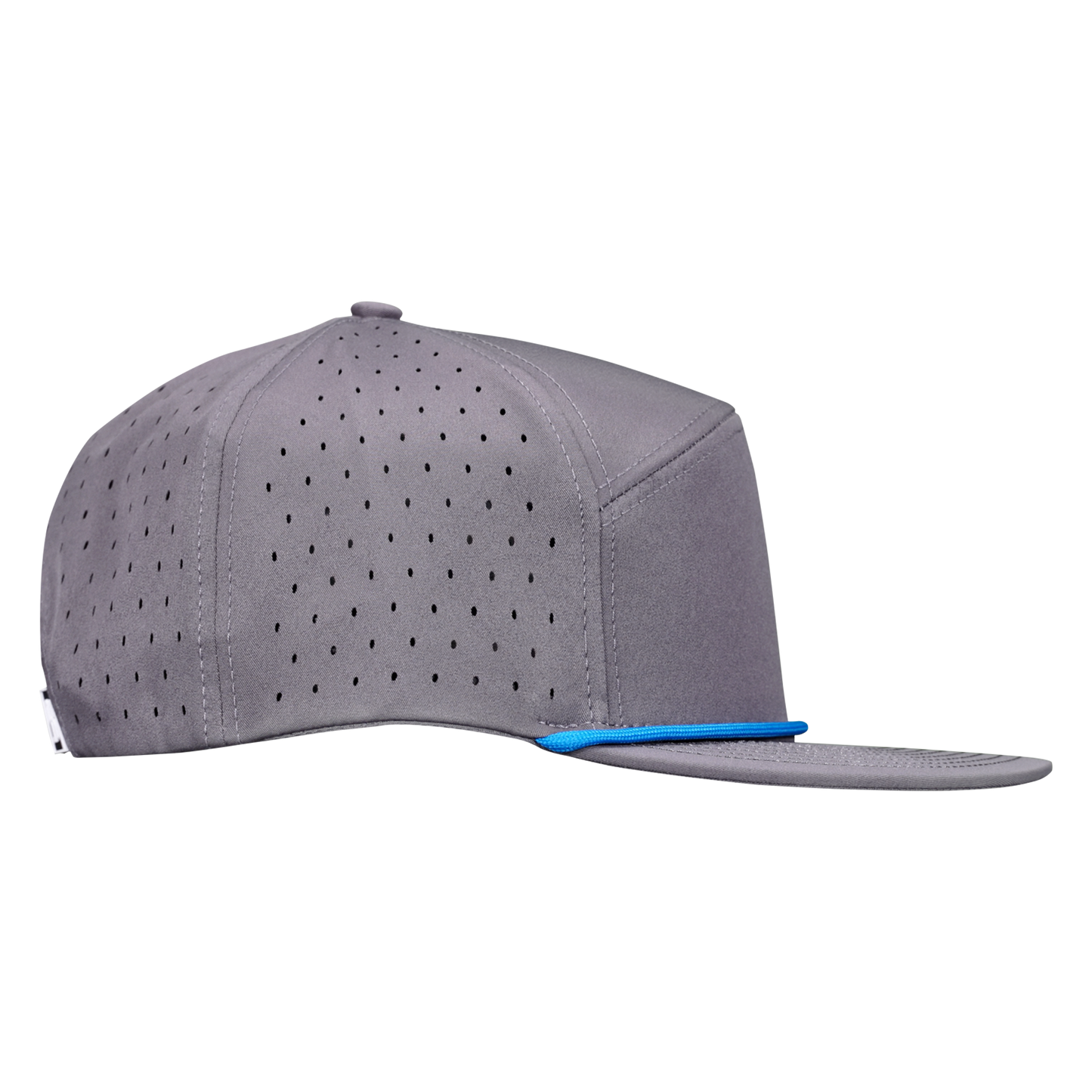 ProSeries 6-Panel Waterproof Golf Hat with Visor Rope - Fossil Gray with Blue Rope