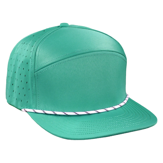ProSeries 6-Panel Waterproof Golf Hat with Visor Rope - Gulf Green