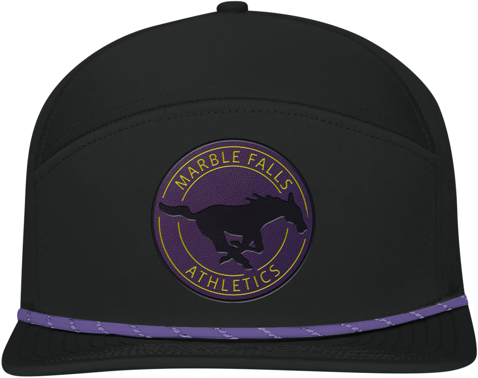 Marble Falls Mustangs - Purple Leather Hat Patch (Premium 2)