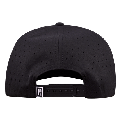 ProSeries 6-Panel Waterproof Golf Hat with Visor Rope - Sable Black with Black Rope