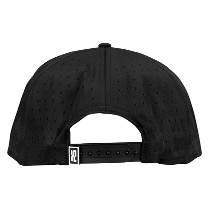 ProSeries 6-Panel Waterproof Golf Hat with Visor Rope - Sable Black with Blue Rope