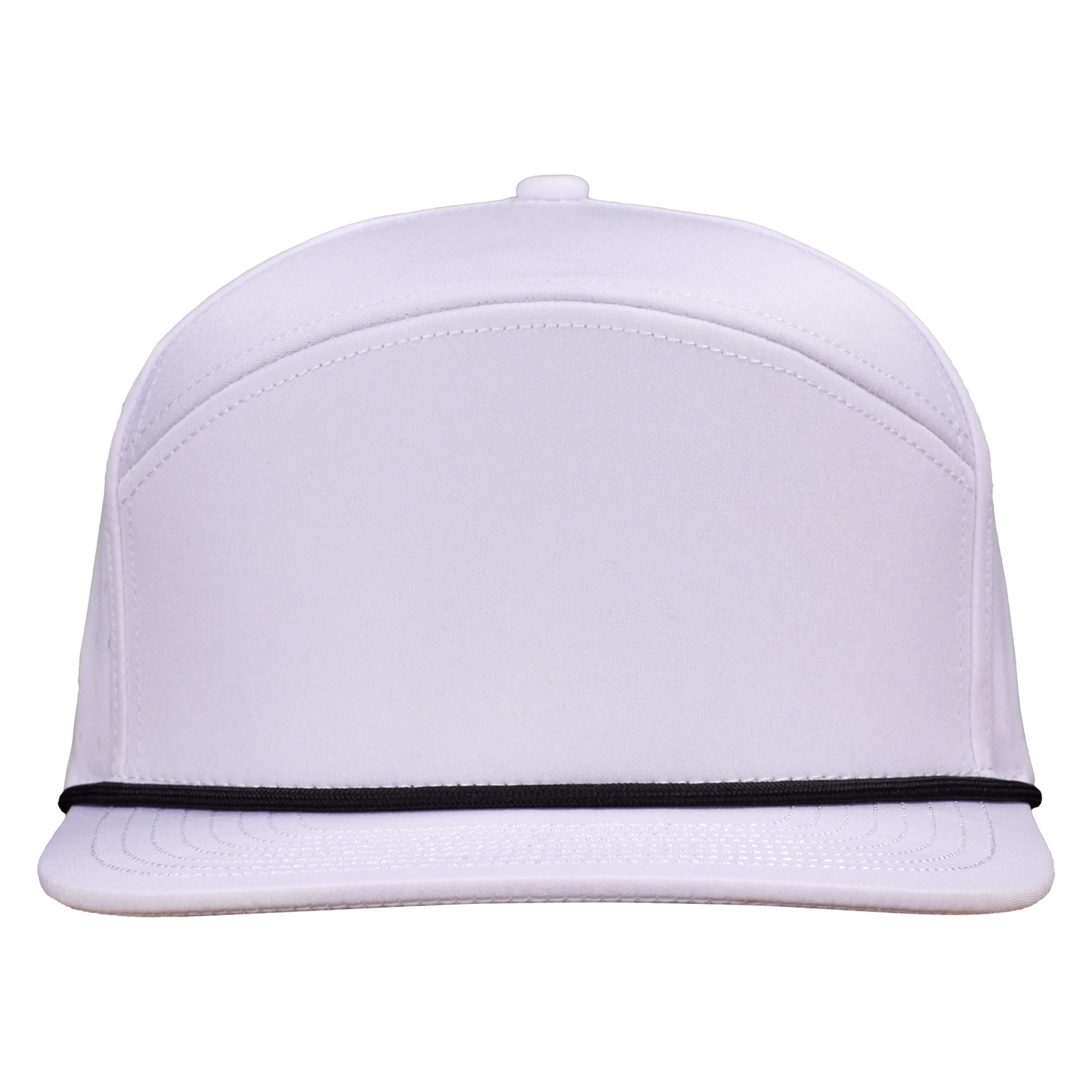 ProSeries 6-Panel Waterproof Golf Hat with Visor Rope - Salt White with Black Rope