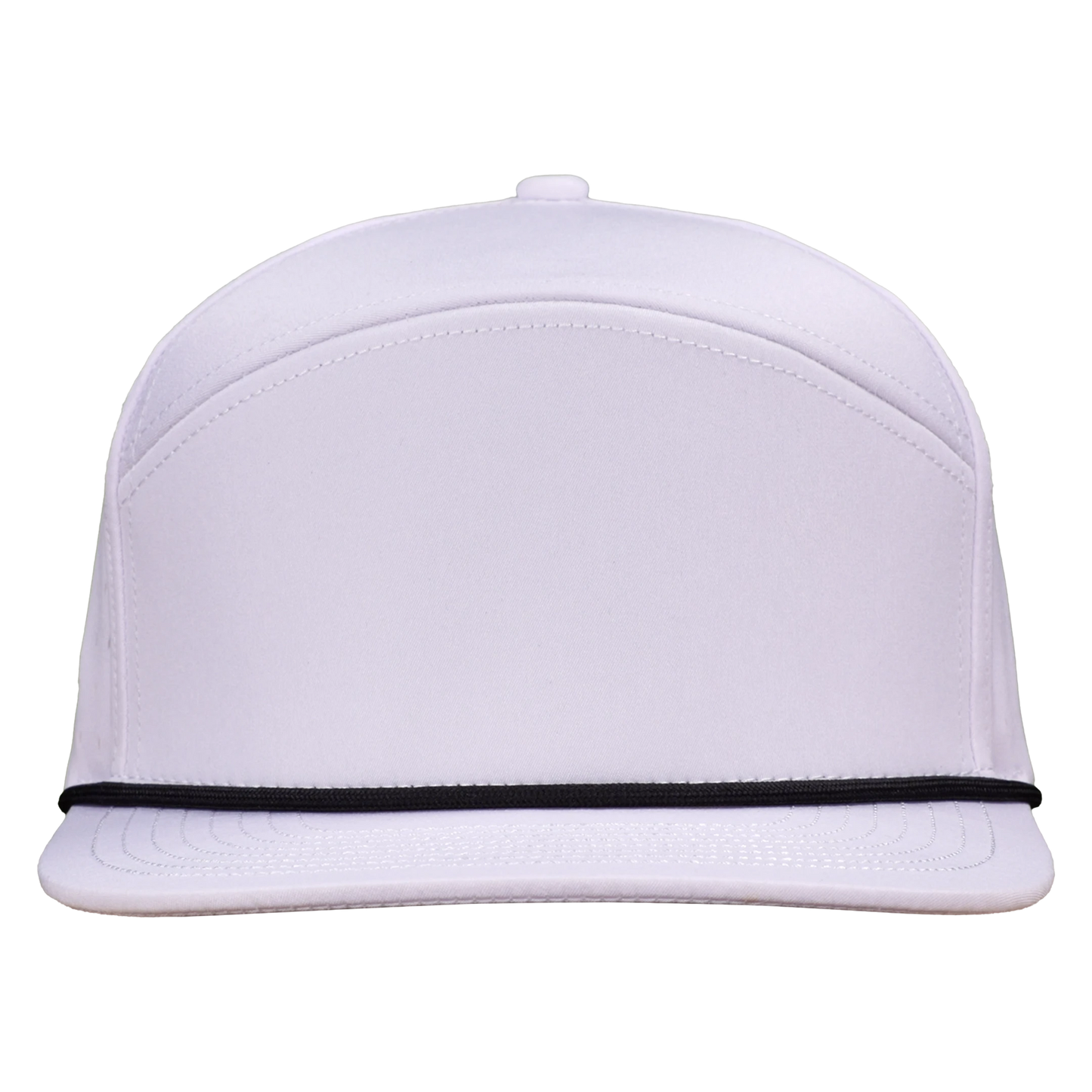 ProSeries 6-Panel Waterproof Golf Hat with Visor Rope - Salt White with Black Rope
