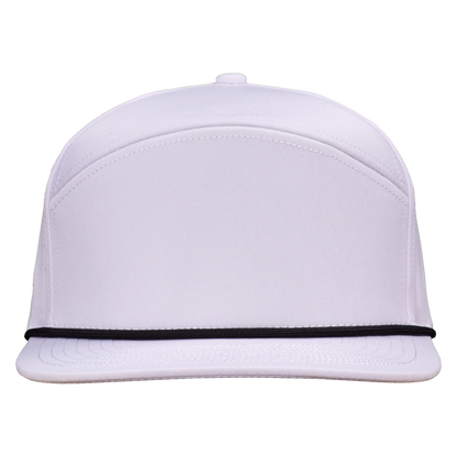 ProSeries 6-Panel Waterproof Golf Hat with Visor Rope - Salt White with Black Rope