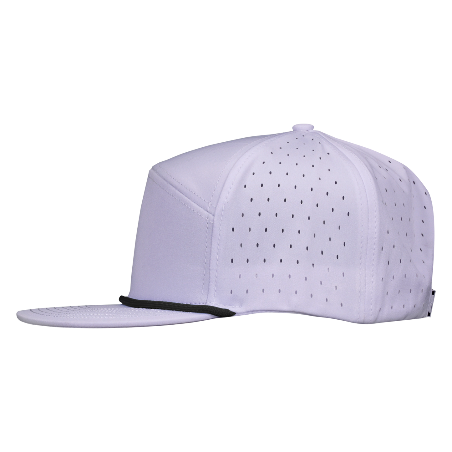 ProSeries 6-Panel Waterproof Golf Hat with Visor Rope - Salt White with Black Rope