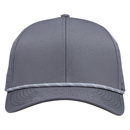Performance Series 6-Panel Classic Waterproof Golf Hat with Visor Rope - Fossil Gray