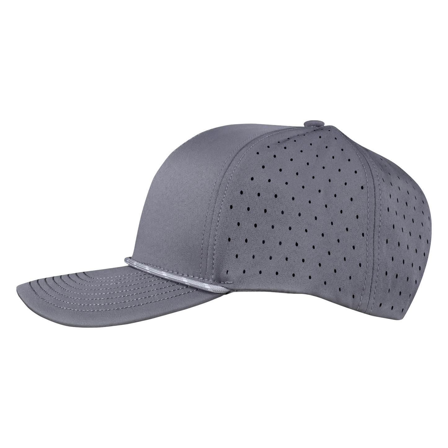 Performance Series 6-Panel Classic Waterproof Golf Hat with Visor Rope - Fossil Gray