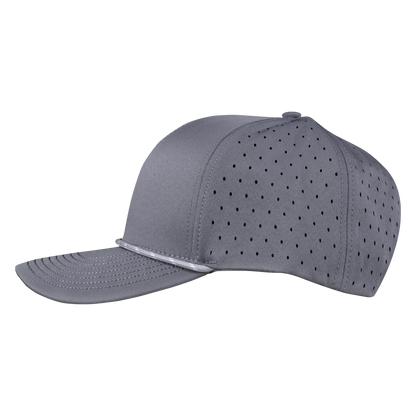 Performance Series 6-Panel Classic Waterproof Golf Hat with Visor Rope - Fossil Gray