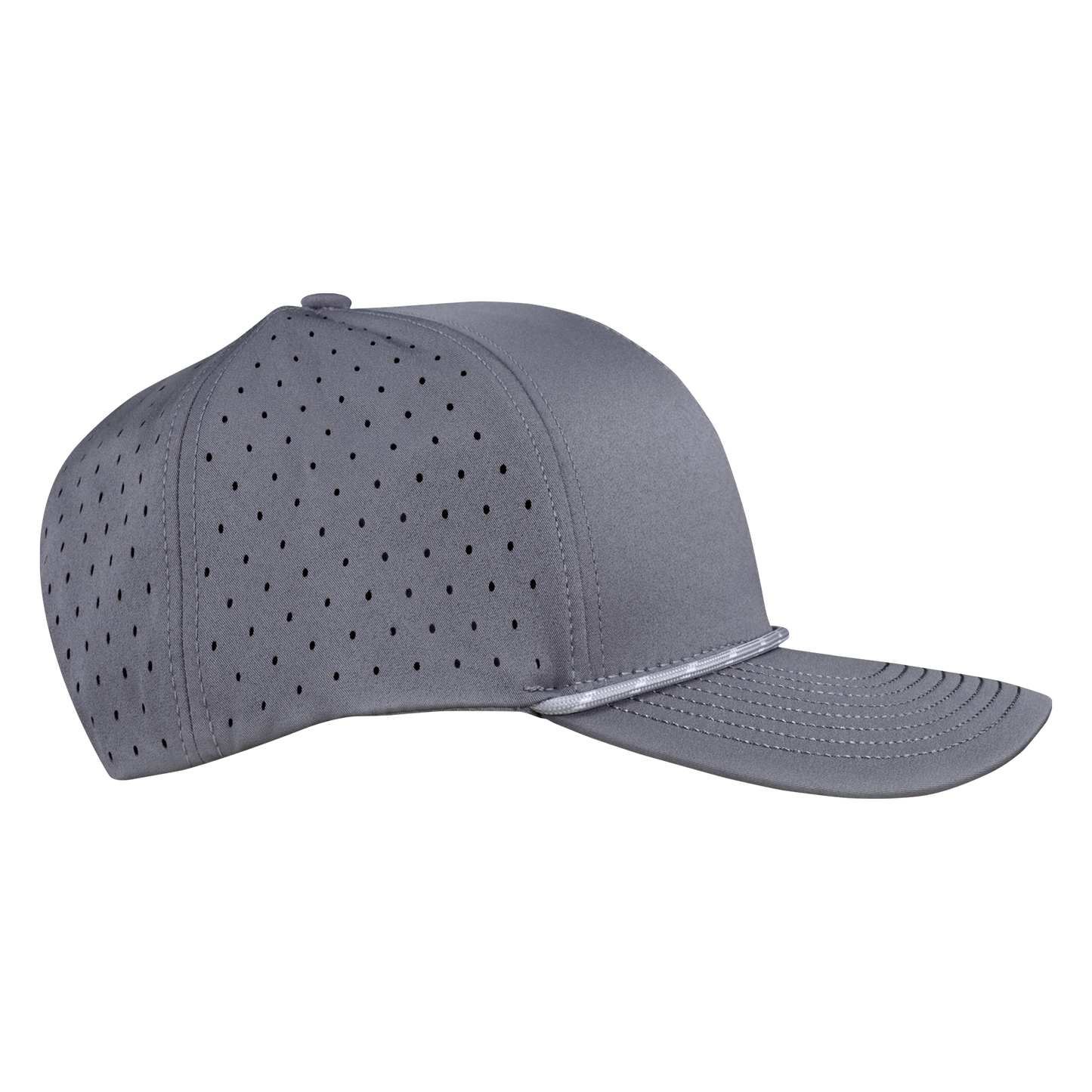 Performance Series 6-Panel Classic Waterproof Golf Hat with Visor Rope - Fossil Gray