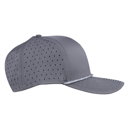 Performance Series 6-Panel Classic Waterproof Golf Hat with Visor Rope - Fossil Gray