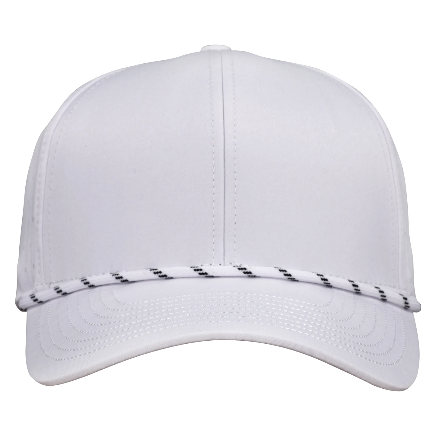 Performance Series 6-Panel Classic Waterproof Golf Hat with Visor Rope - Salt White