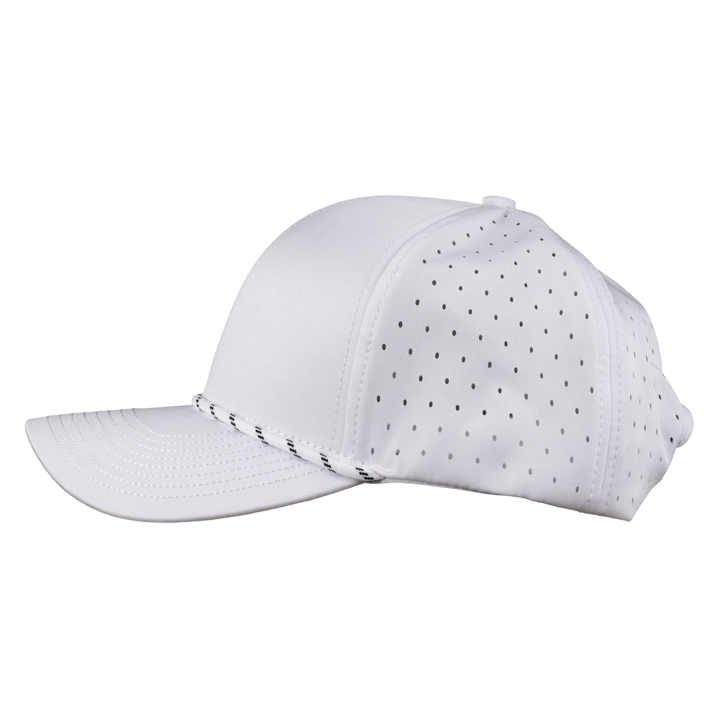 Performance Series 6-Panel Classic Waterproof Golf Hat with Visor Rope - Salt White