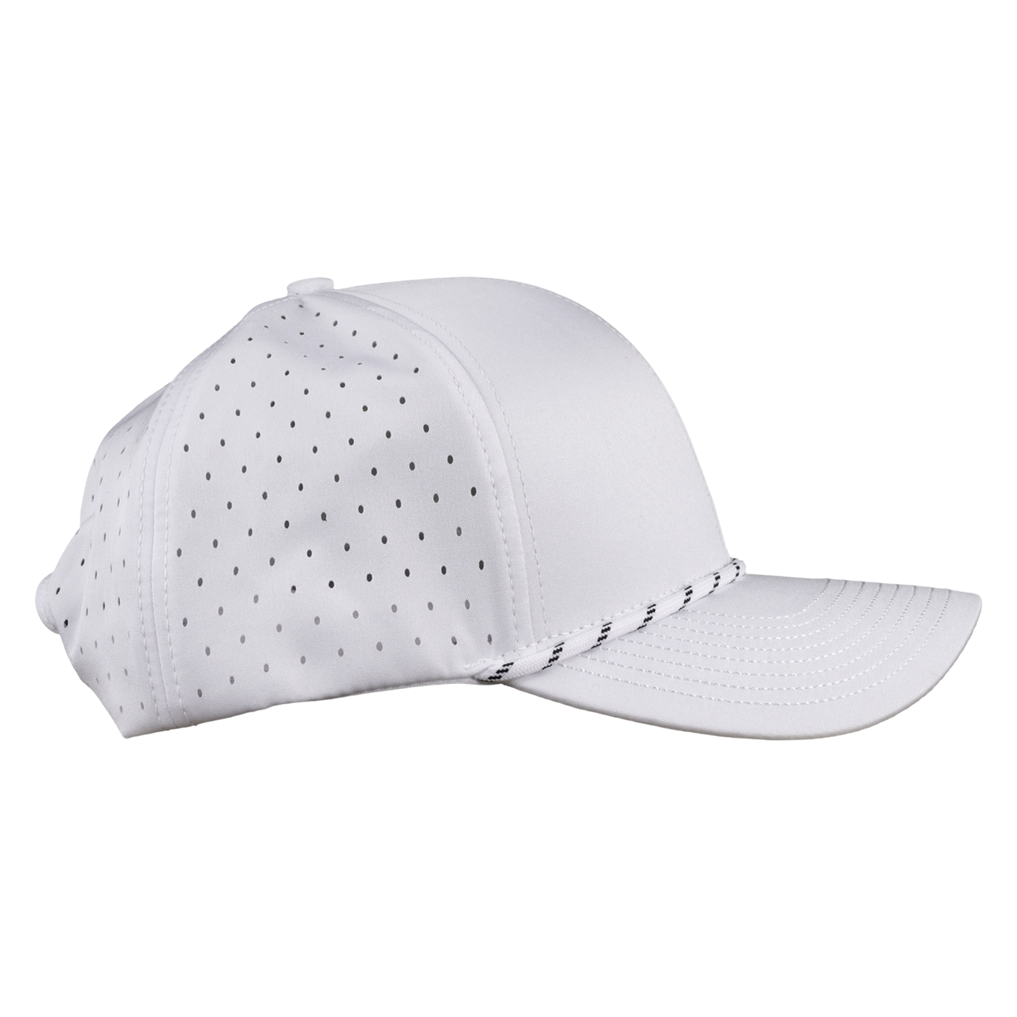 Performance Series 6-Panel Classic Waterproof Golf Hat with Visor Rope - Salt White