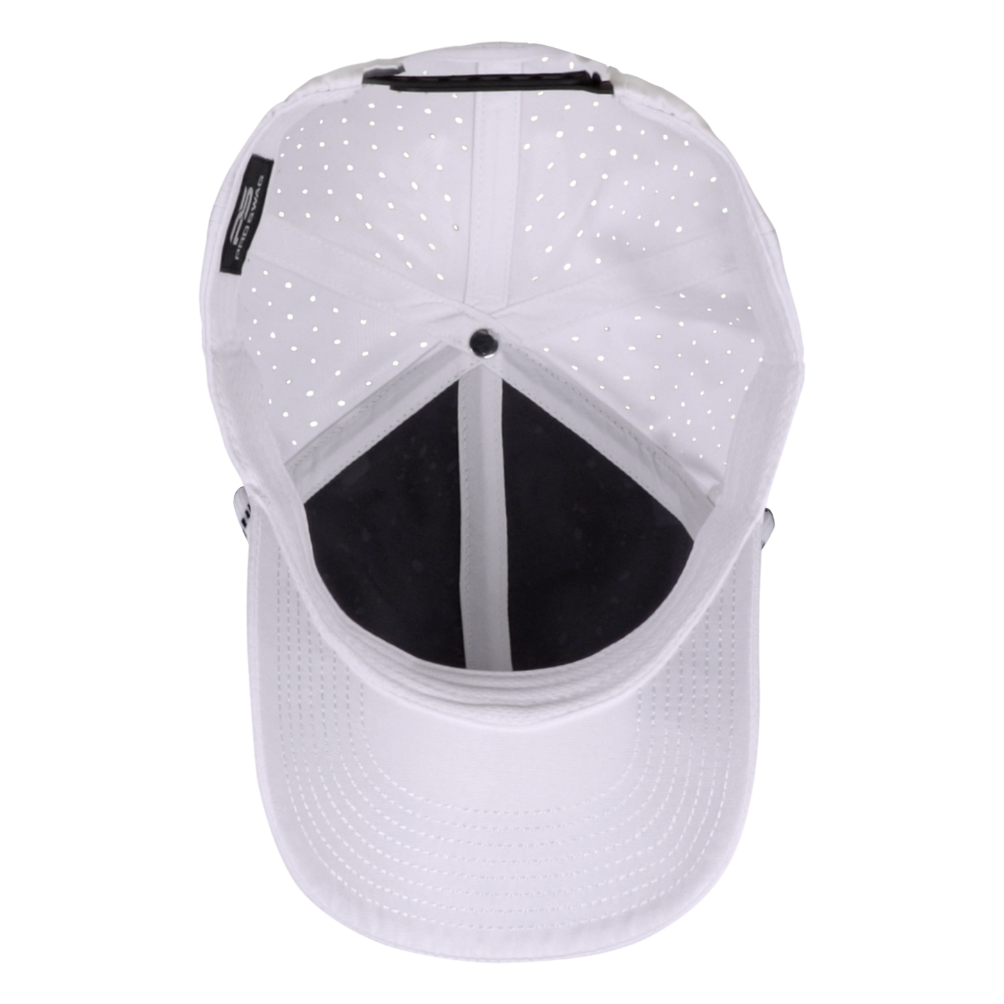 Performance Series 6-Panel Classic Waterproof Golf Hat with Visor Rope - Salt White