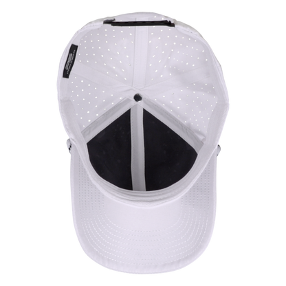 Performance Series 6-Panel Classic Waterproof Golf Hat with Visor Rope - Salt White
