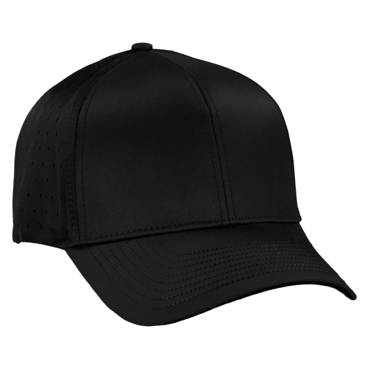 Performance Series 6-Panel Classic Waterproof Golf Hat - Sable Black