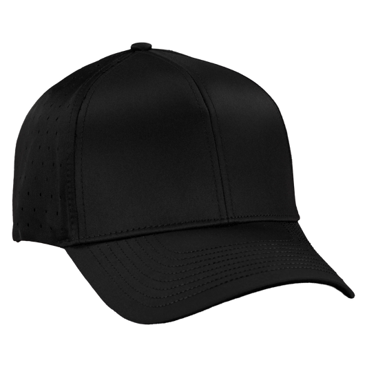 Performance Series 6-Panel Classic Waterproof Golf Hat - Sable Black
