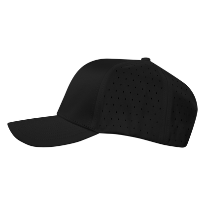 Performance Series 6-Panel Classic Waterproof Golf Hat - Sable Black