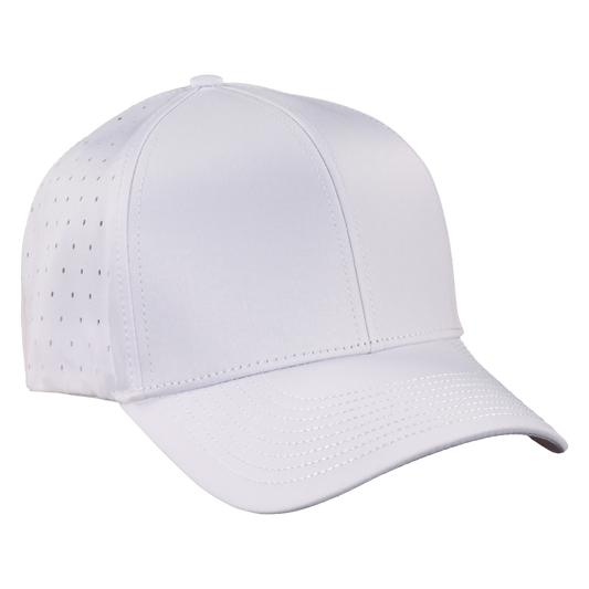 Performance Series 6-Panel Classic Waterproof Golf Hat - Salt White