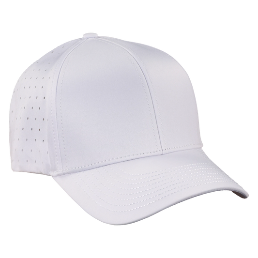 Performance Series 6-Panel Classic Waterproof Golf Hat - Salt White