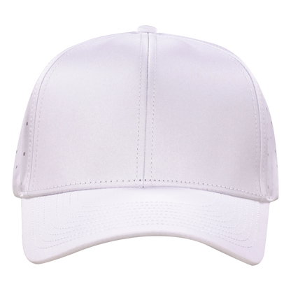 Performance Series 6-Panel Classic Waterproof Golf Hat - Salt White