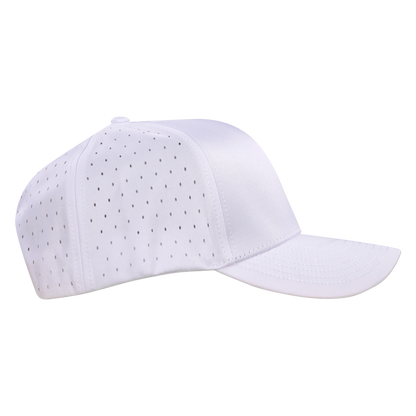 Performance Series 6-Panel Classic Waterproof Golf Hat - Salt White