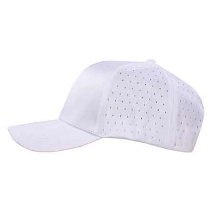 Performance Series 6-Panel Classic Waterproof Golf Hat - Salt White
