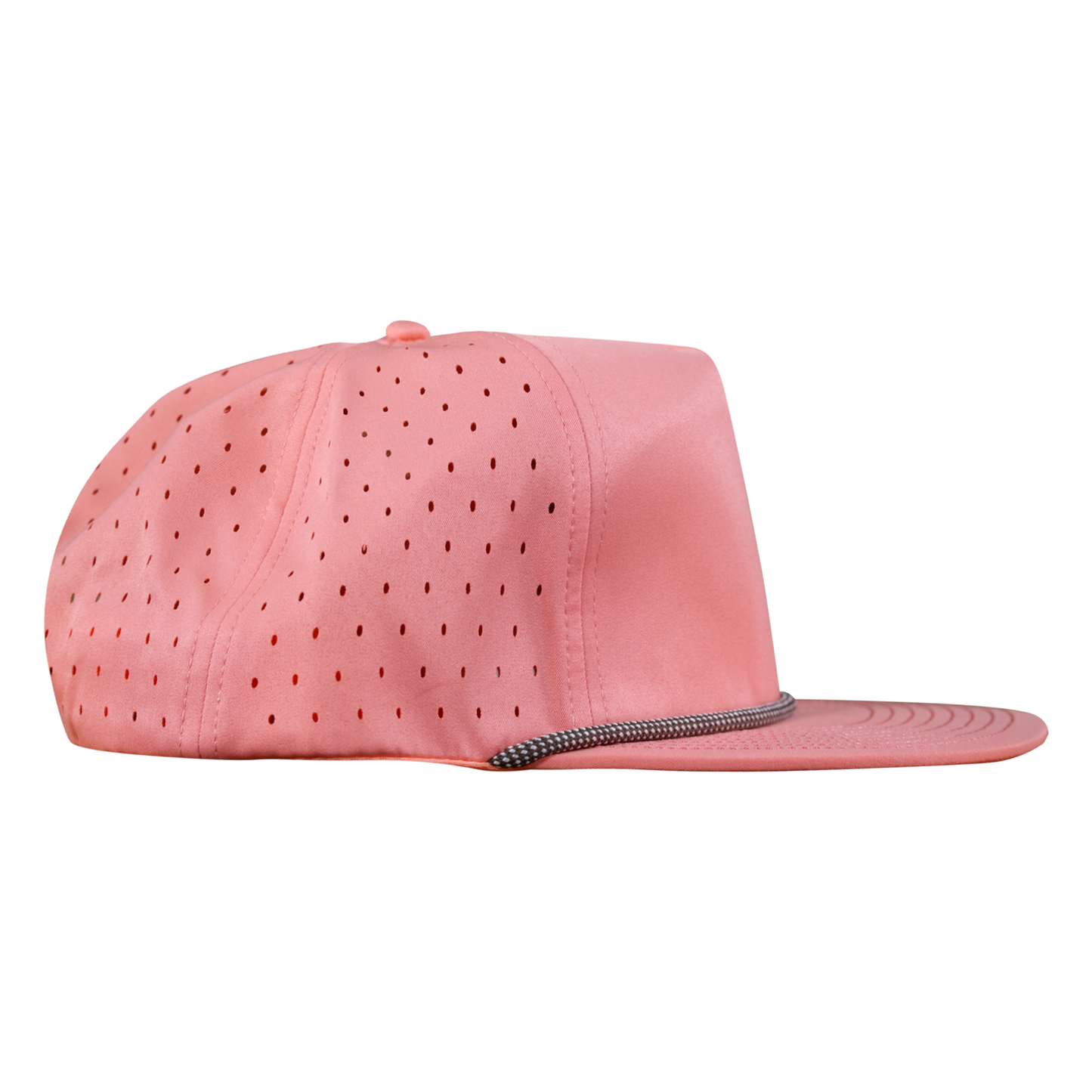 5-Panel Waterproof Non-Structured Golf Hat with Visor Rope - Coral Pink