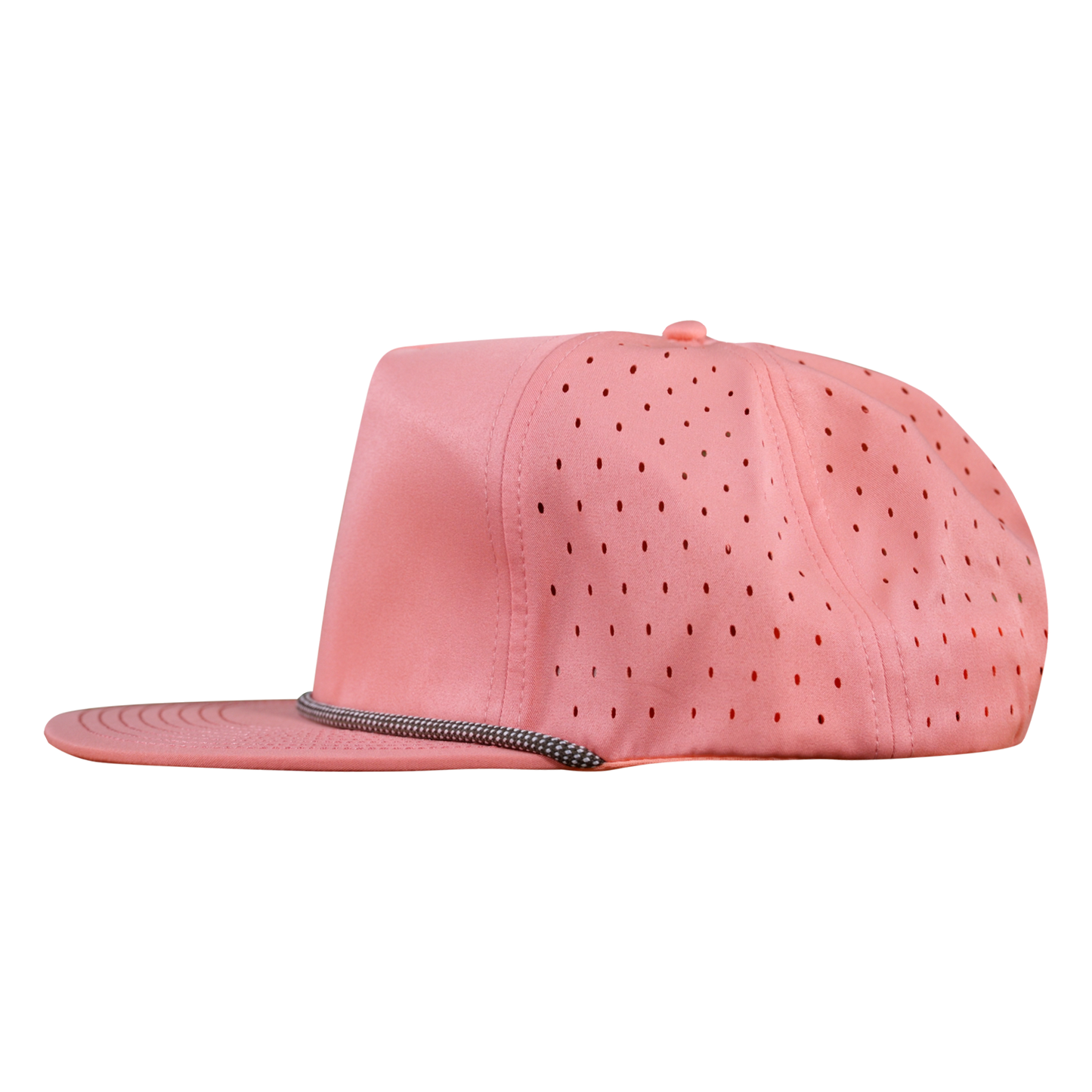 5-Panel Waterproof Non-Structured Golf Hat with Visor Rope - Coral Pink