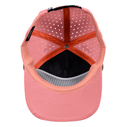5-Panel Waterproof Non-Structured Golf Hat with Visor Rope - Coral Pink