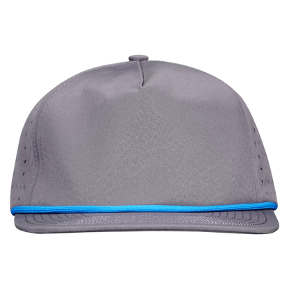 5-Panel Waterproof Non-Structured Golf Hat with Visor Rope - Fossil Gray
