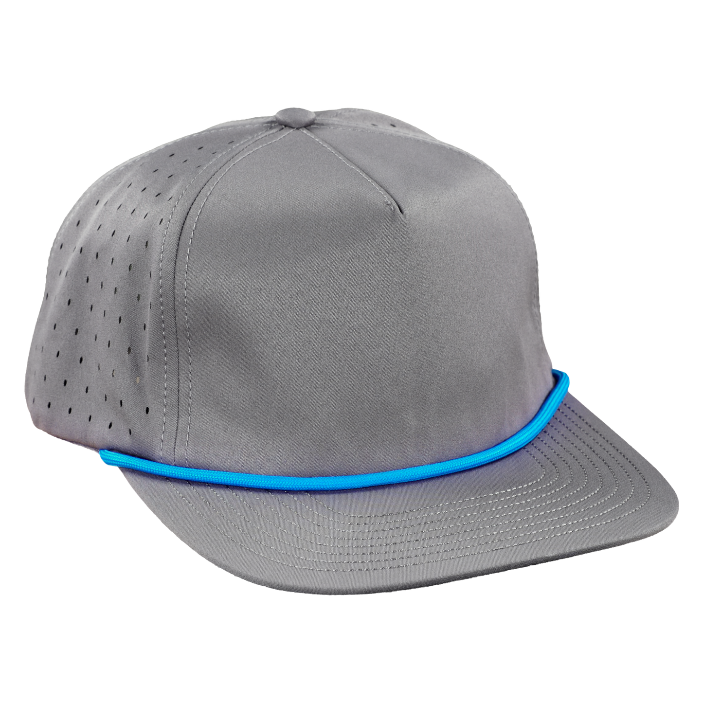 5-Panel Waterproof Non-Structured Golf Hat with Visor Rope - Fossil Gray