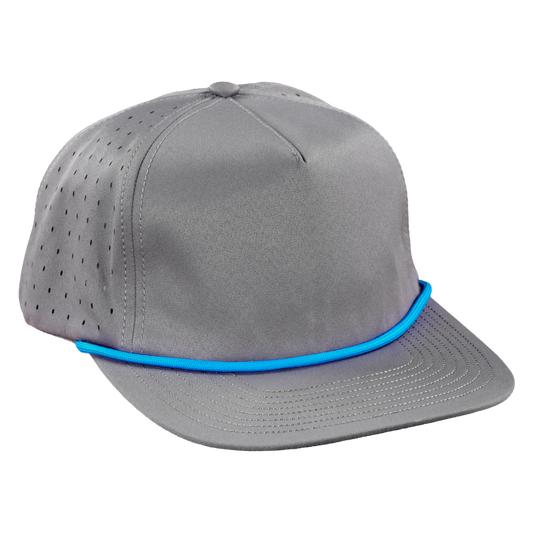5-Panel Waterproof Non-Structured Golf Hat with Visor Rope - Fossil Gray