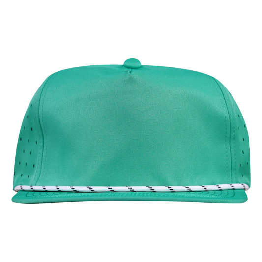 PS124R Gulf Green 5 Panel Waterproof Non-Structured Golf Hat