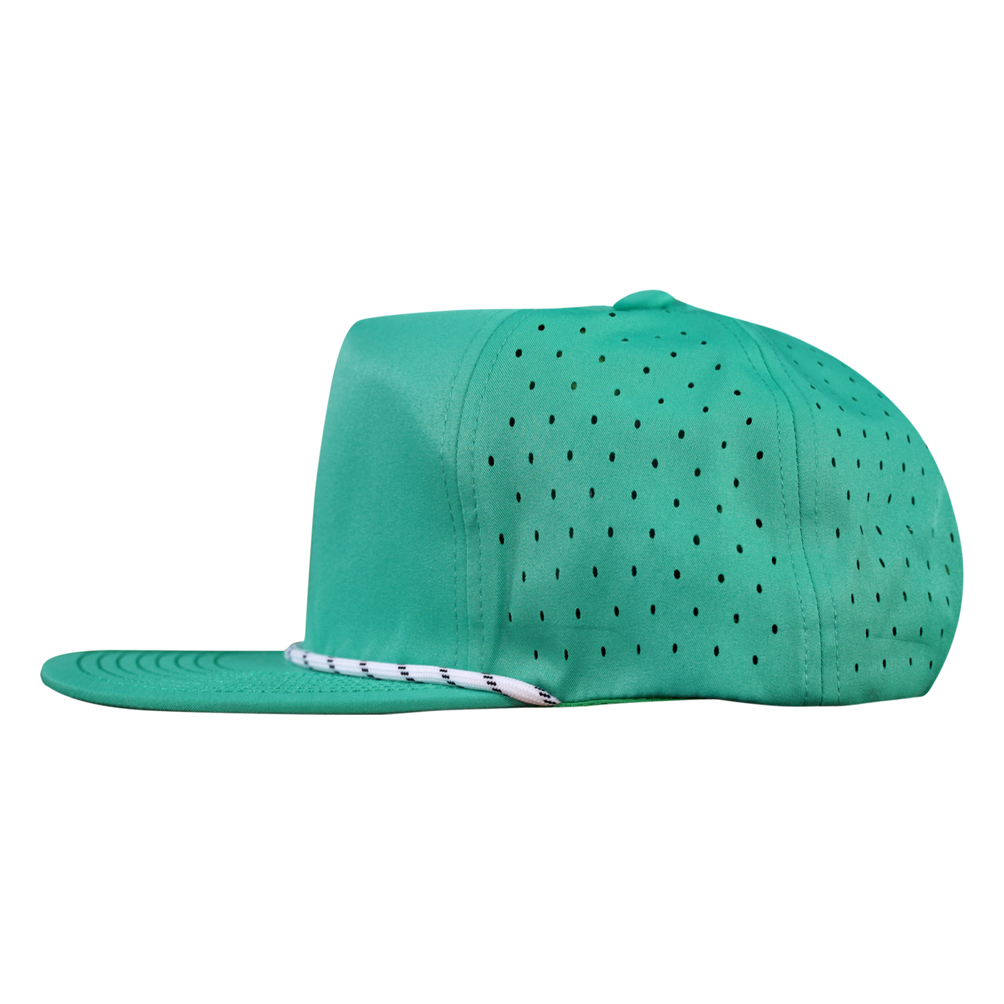 5-Panel Waterproof Non-Structured Golf Hat with Visor Rope - Gulf Green