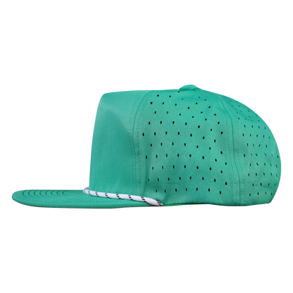 5-Panel Waterproof Non-Structured Golf Hat with Visor Rope - Gulf Green