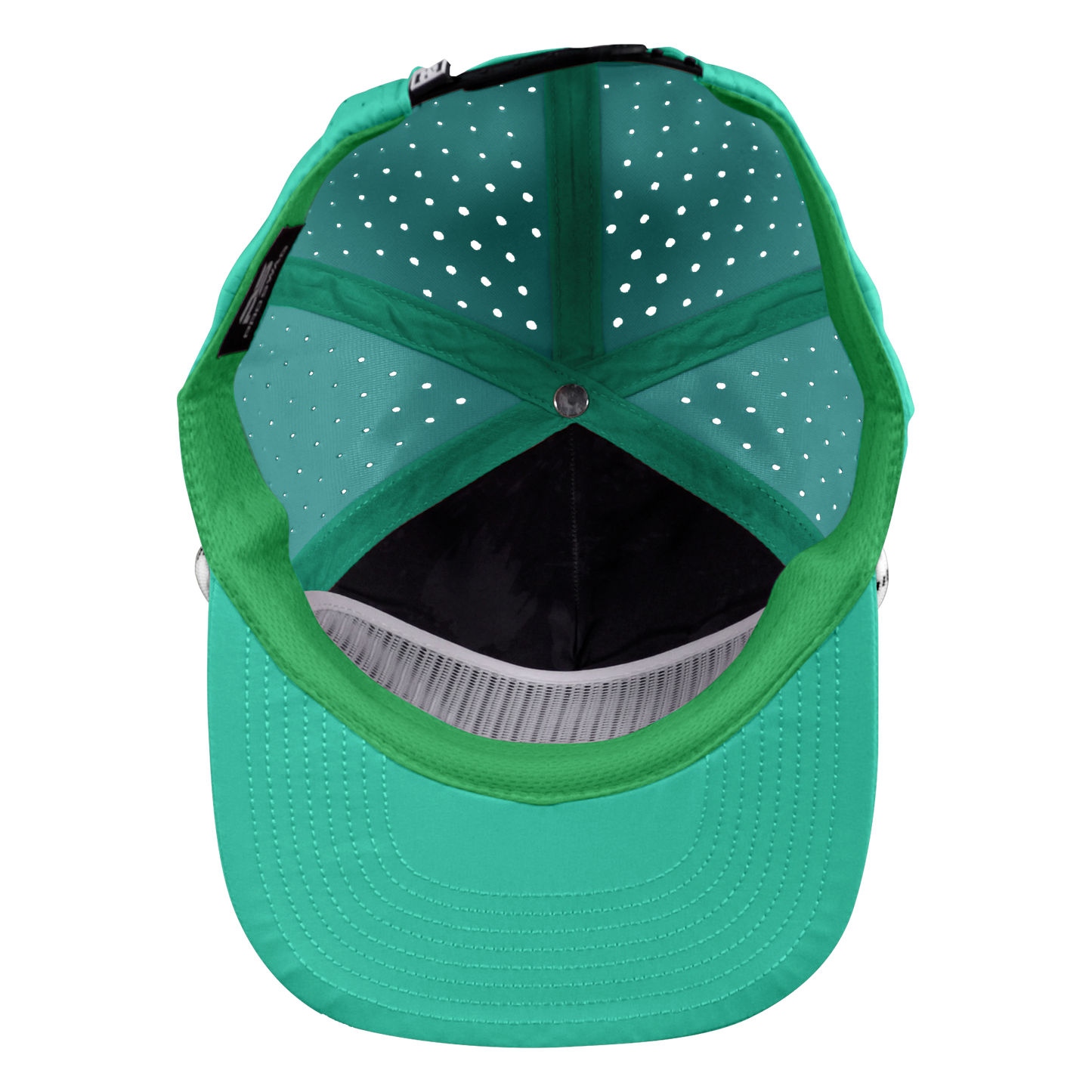5-Panel Waterproof Non-Structured Golf Hat with Visor Rope - Gulf Green