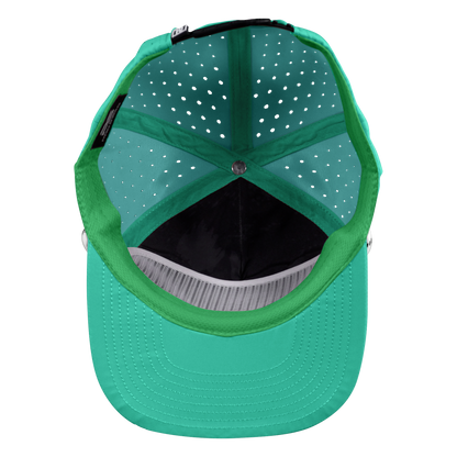 5-Panel Waterproof Non-Structured Golf Hat with Visor Rope - Gulf Green